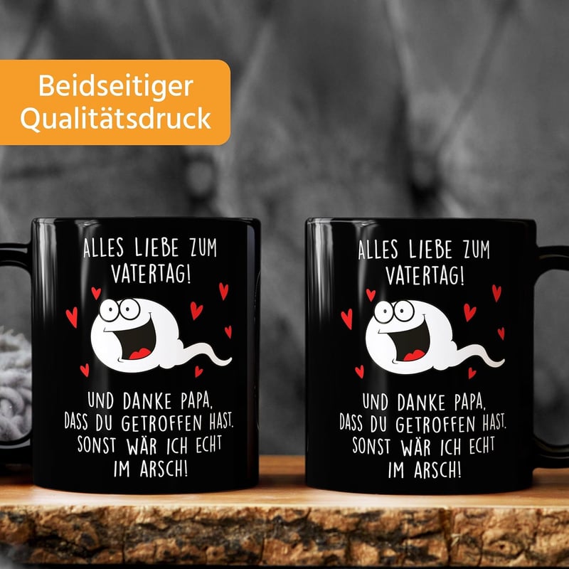 Lustige schwarze Tasse für Papa - Vatertagsgeschenk von Moonworks®