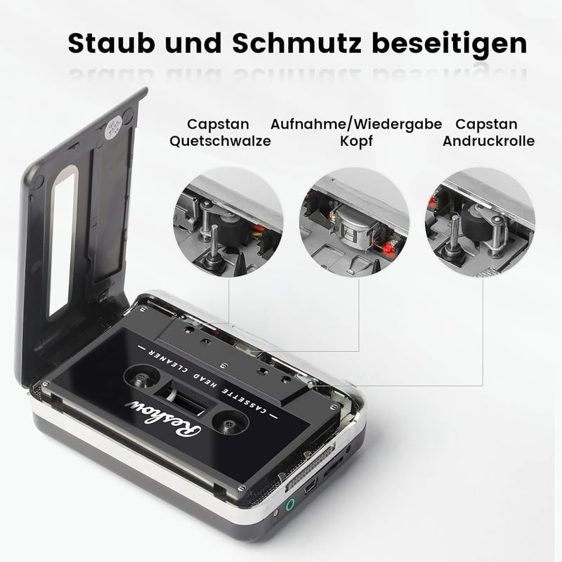 Kassettenspieler Reinigungsset mit 1 Flasche Reinigungsflüssigkeit