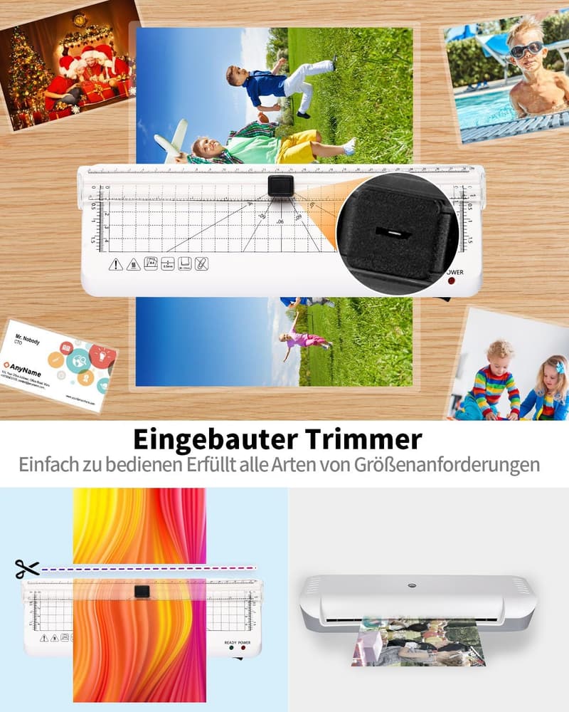 Schnelles A4 Laminiergerät mit integrierter Schneidefunktion für Büro und Schule