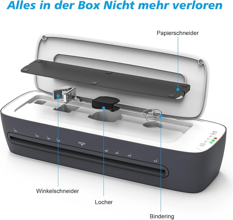 Qfun A3 Laminiergerät 9-in-1 mit 12 Folien für Schule und Büro