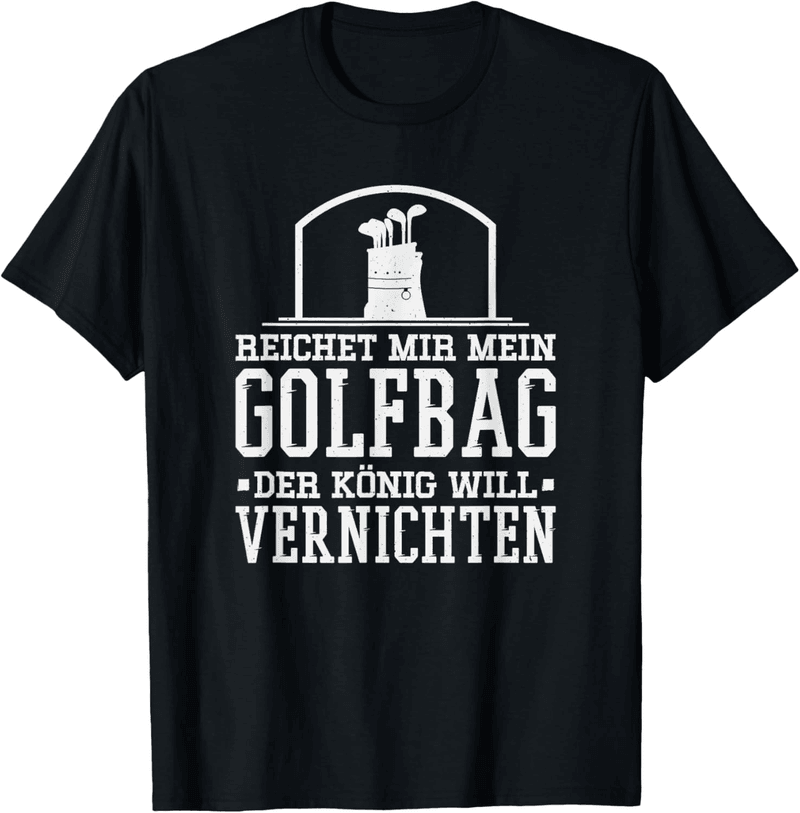 Lustiges Golf T-Shirt für Golfer – Schwarz, Unisex, S, Retro-Design
