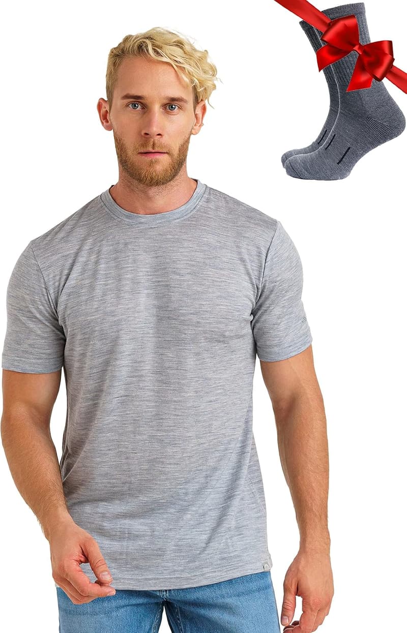 Premium Merino Kurzarmshirt für Männer – 100% Merino Sportunterwäsche