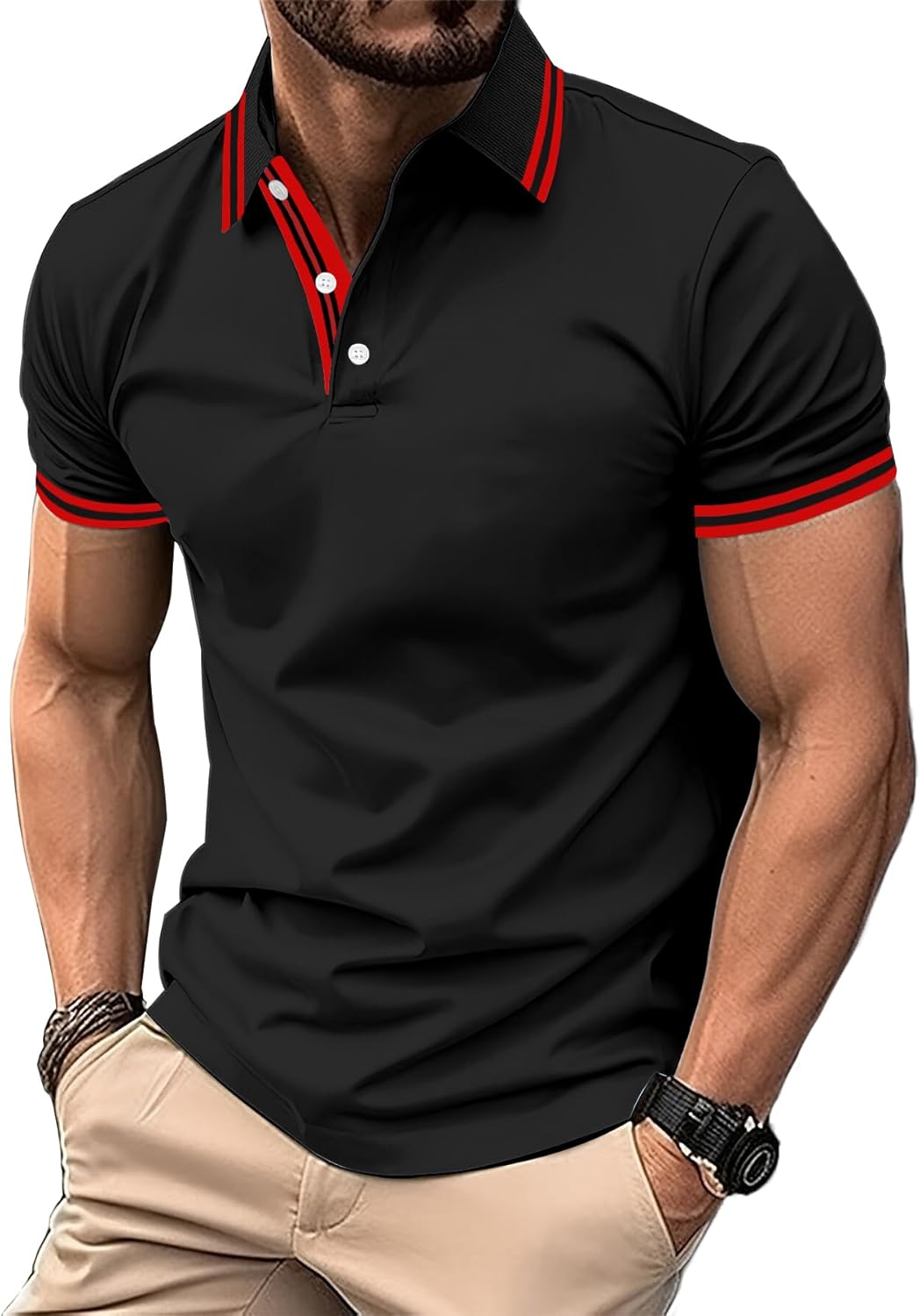Atmungsaktives Herren Poloshirt für Tennis und Golf – Schnelltrocknend, Regular Fit