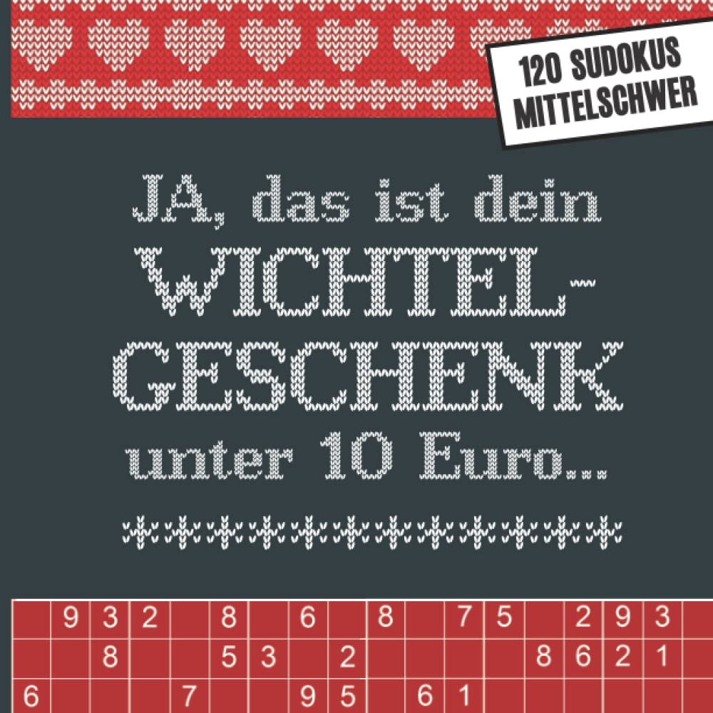 Wichtelgeschenk: 120 Sudoku Rätsel im Weihnachtsdesign für Frauen