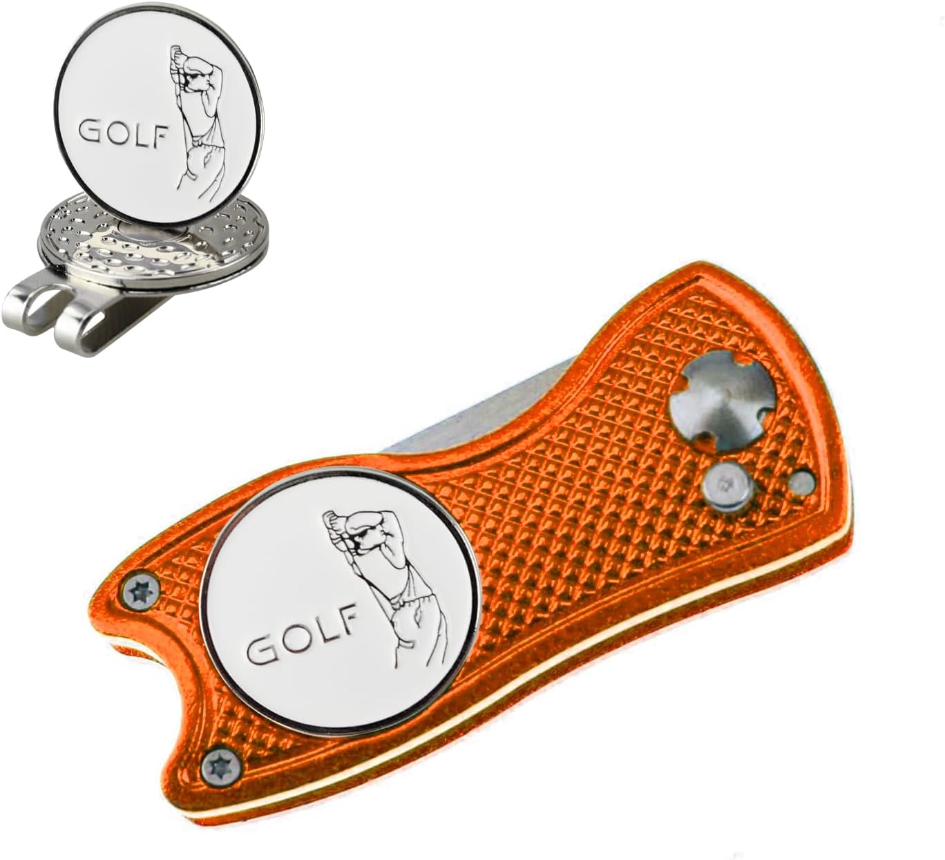 Crestgolf Klappbare Golf-Pitchgabel mit Kugelmarkierung und Magnet