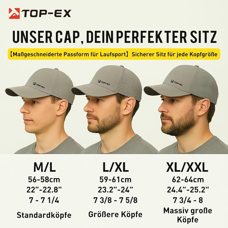 Atmungsaktive UV-Schutz Baseballcap für Herren im Sommer