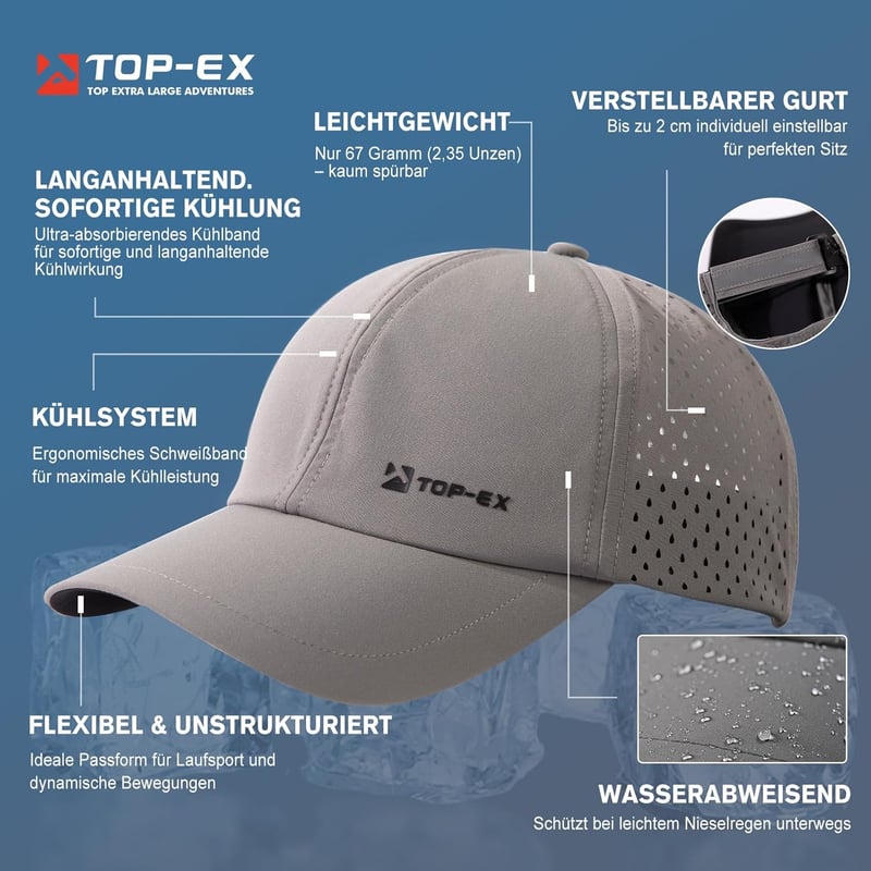 Atmungsaktive UV-Schutz Baseballcap für Herren im Sommer