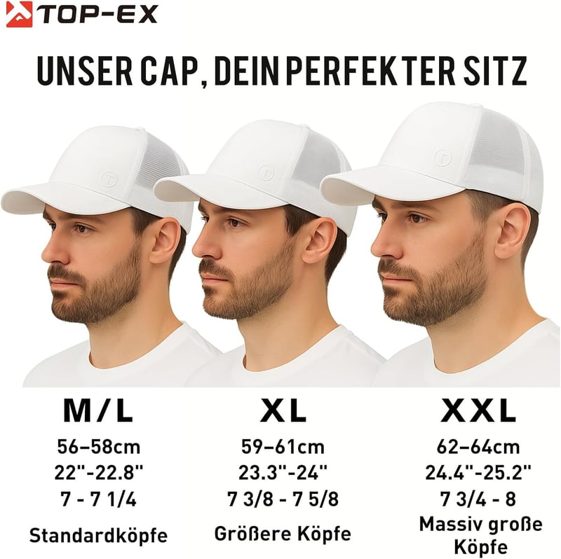 Trucker Cap Herren L/XL/XXL – Snapback Baseball Cap mit Netz