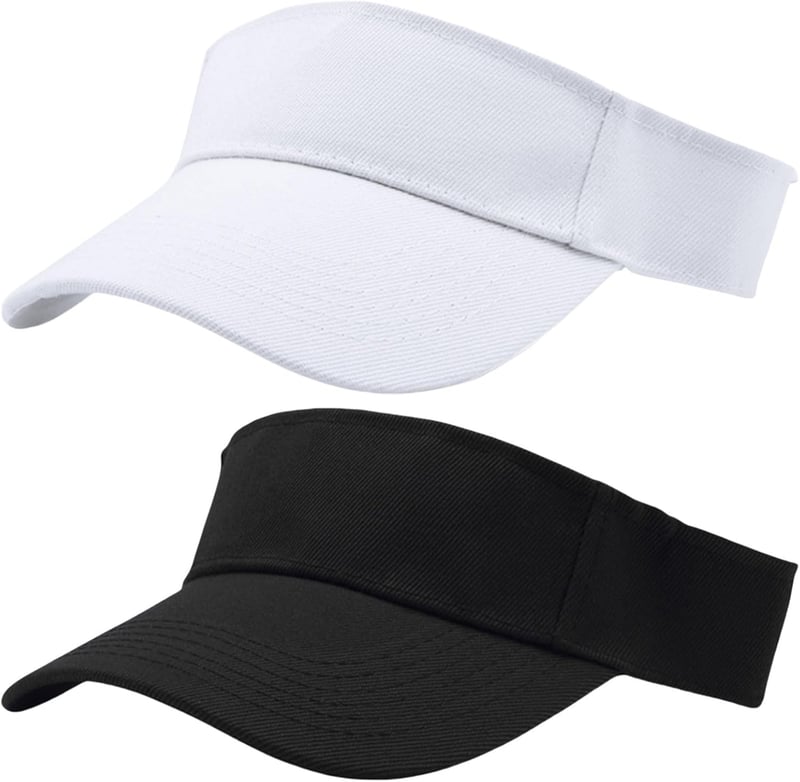 Verstellbare UV-Schutz Visor-Cap für Damen und Herren, 2 Stück