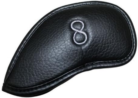 Schwarze Golfschlägerhauben aus dickem Kunstleder, 12 Stück