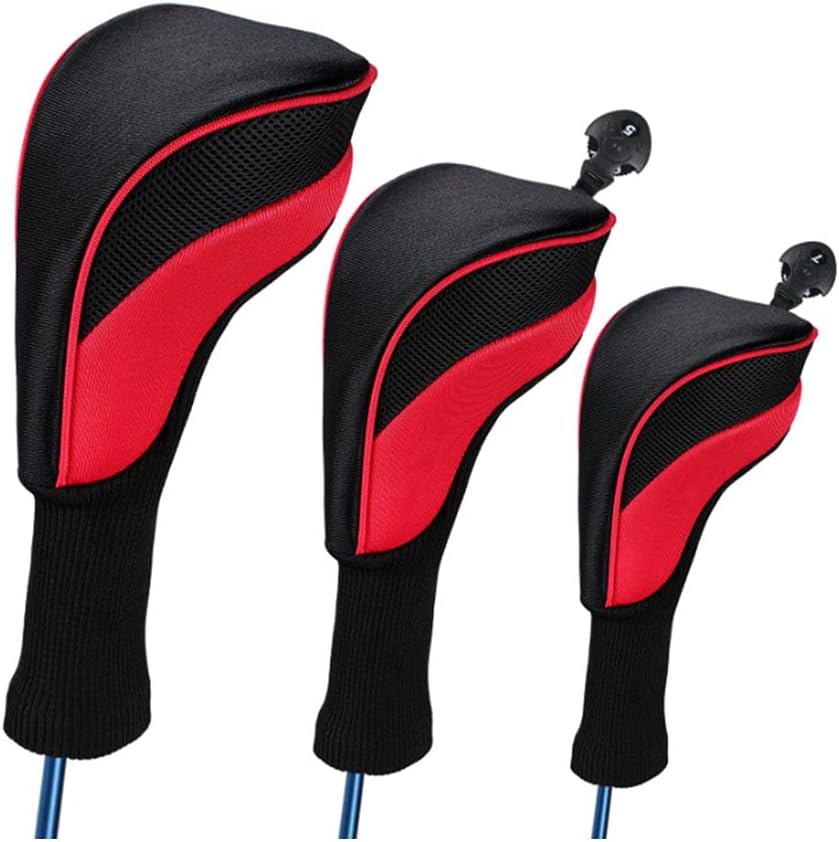 3er Set Golf Schlägerkopf-Schutzhauben für Driver und Putters
