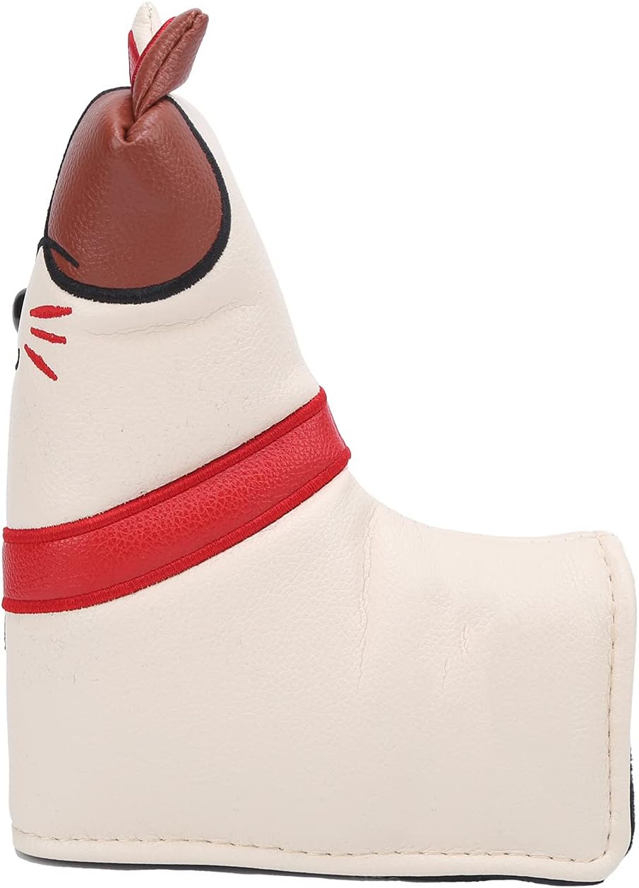 Katzen Glück Golf Putter Headcover aus PU Leder mit Magnetverschluss