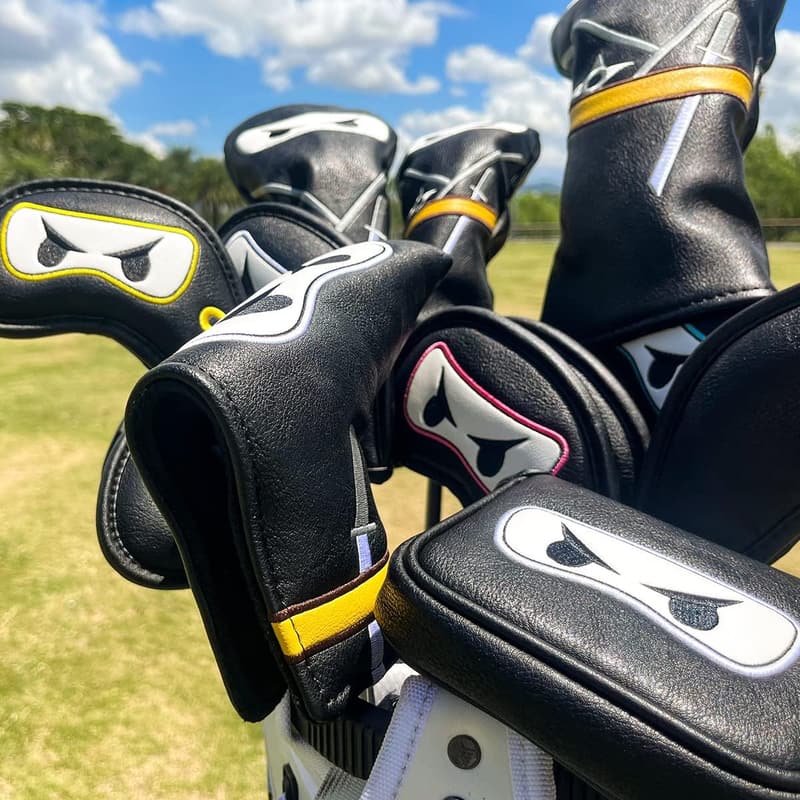 Golfschlägerhaube im Ninja-Design aus Premium-Leder mit Magnetverschluss