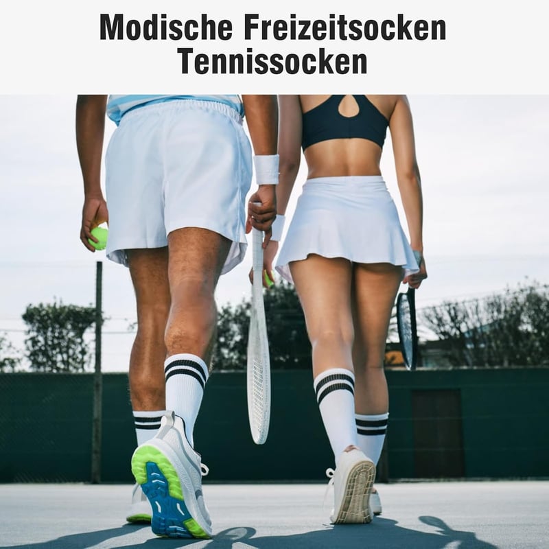 Sportsocken für Herren und Damen – 4 Paar Baumwoll-Tennissocken