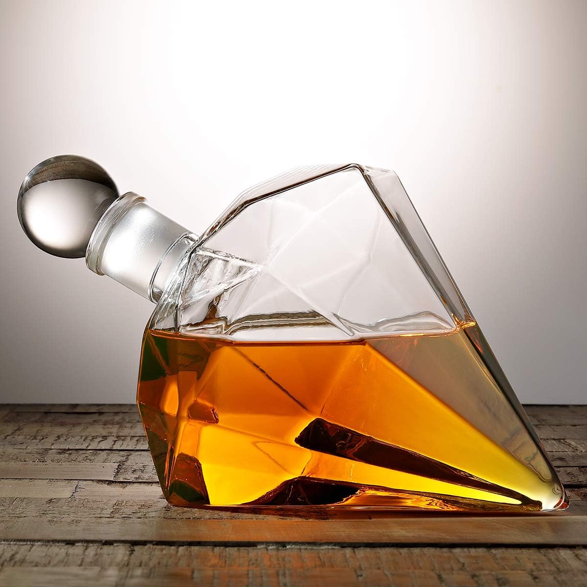 Personalisierter Dekanter im Diamanten-Design mit Glencairn Glas - 1000ml Whisky Set für Whiskyliebhaber