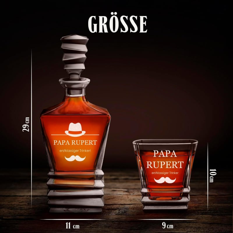Whisky Dekanter Set aus Kristallglas mit 6 Gläsern für Männer zum Geburtstag