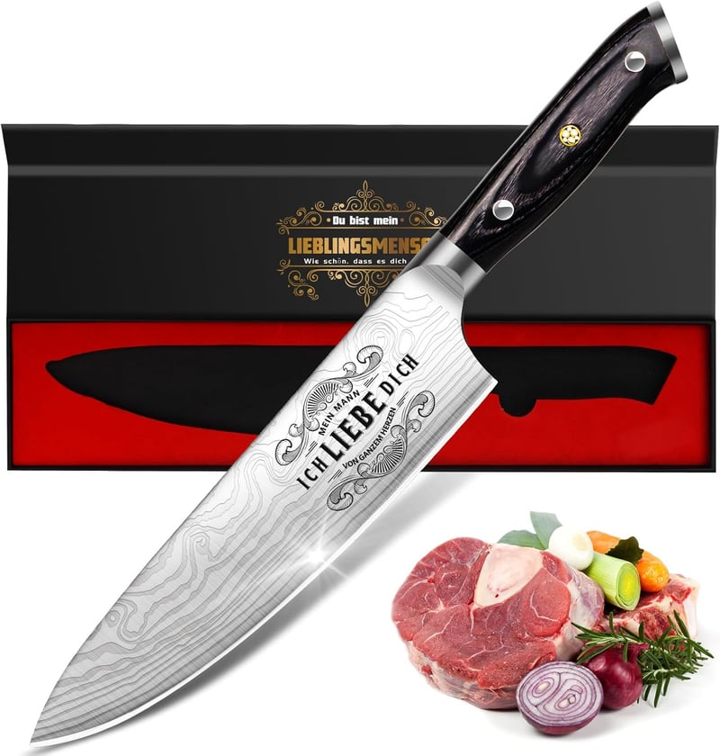 Graviertes Profi-Kochmesser 34 cm – Geschenk zum Jahrestag für Männer