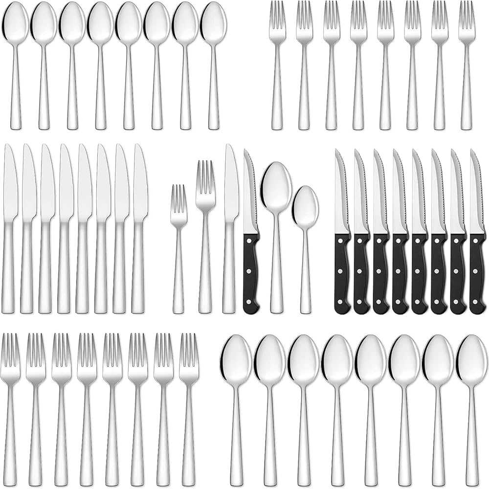 Edelstahl Besteckset für 6 Personen – Elegantes 36-teiliges Set mit Steakmessern, spülmaschinenfest
