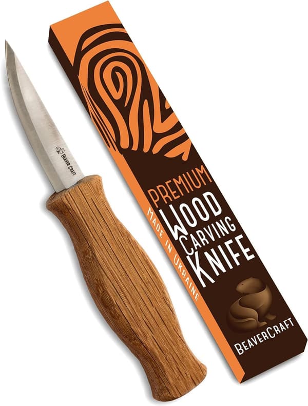 BeaverCraft Holzschnitzmesser C4 aus kohlenstoffreichem Stahl für Holzschnitzer