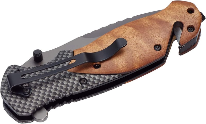 Graviertes Taschenmesser für Papa – Vatertagsgeschenk mit Holzgriff