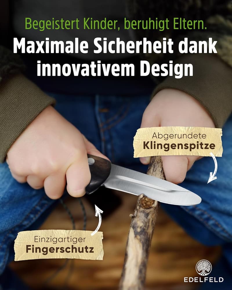 Schnitzmesser für Kinder ab 6 Jahren mit Fingerschutz und Zubehör
