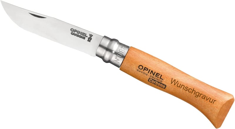 Graviertes Opinel Kindermesser No8 - Schnitzmesser für Kinder