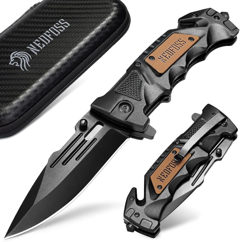 NedFoss DA75 Klappmesser mit Gurtschneider & Glasbrecher für Outdoor-Notfälle