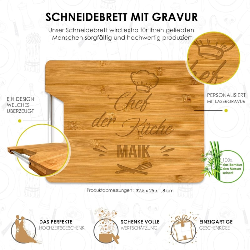 Personalisierte Holzschneidebrett 