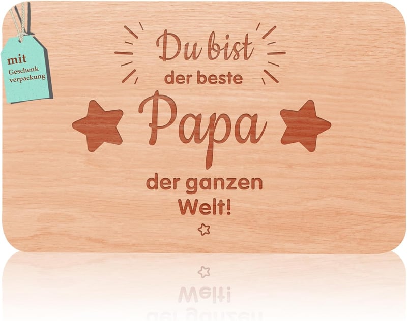 Graviertes Frühstücksbrett aus Buchenholz für den besten Papa