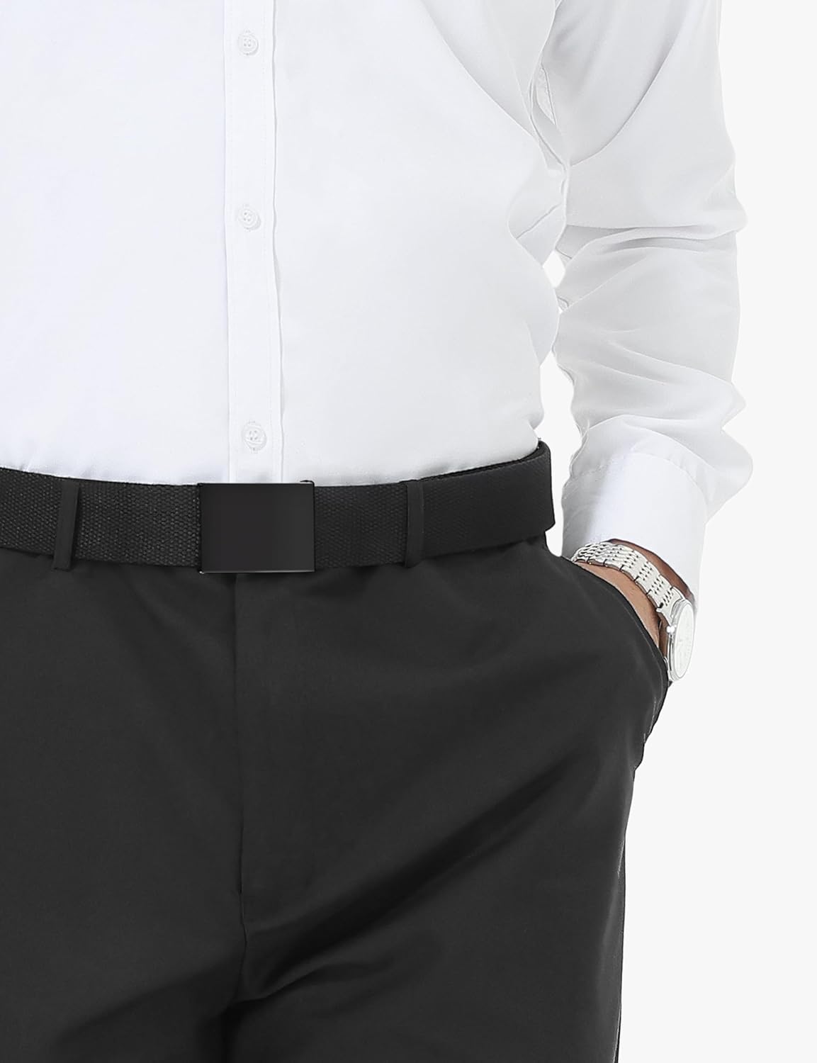 Stufenlos verstellbarer Herren-Canvas-Gürtel für Outdoor und Beruf