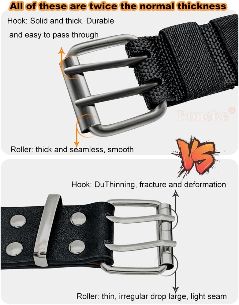 Schwarzer Doppelloch Nylon Gürtel aus Leinwand für Unisex