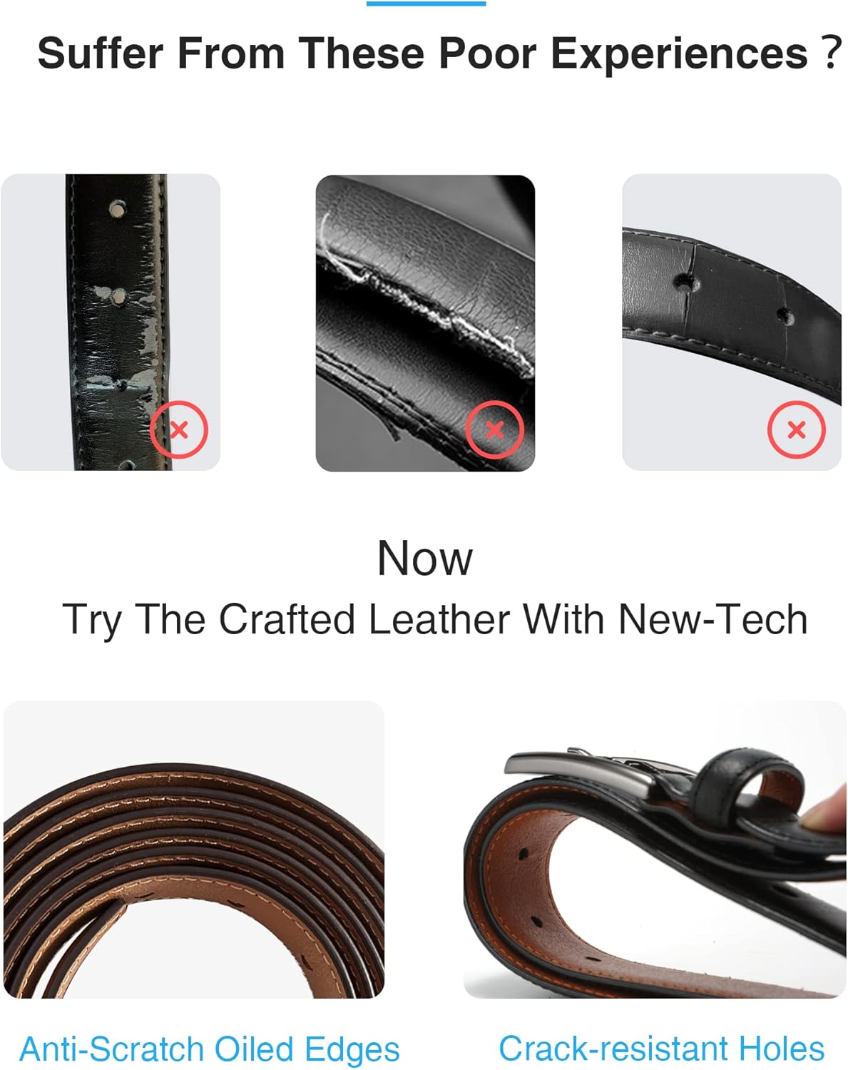 Business Ledergürtel für Herren - 30 mm Anzuggürtel aus Leder