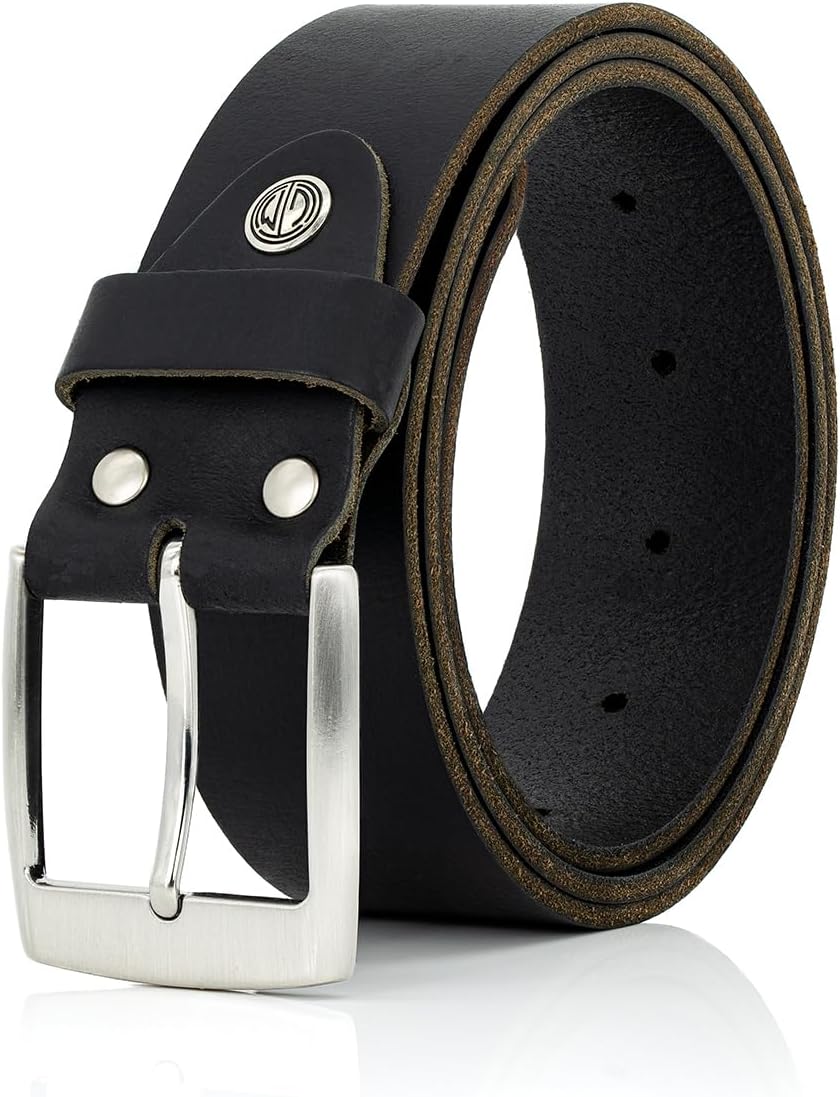LINDENMANN Herrengürtel aus schwarzem Büffelleder, 40 mm