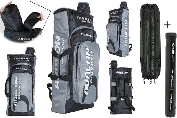 Grauer Bogenrucksack mit Pfeilröhre für Bogenschützen