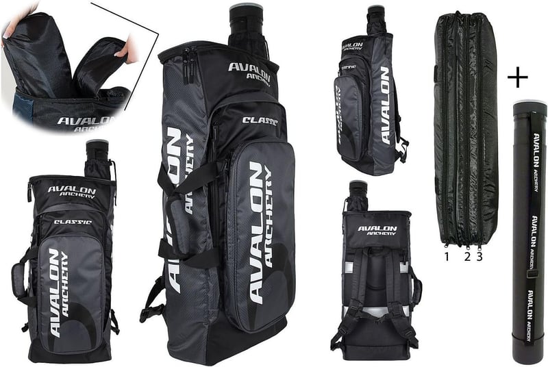 Dunkelgrauer Bogenrucksack mit Pfeilröhre für Bogenschützen