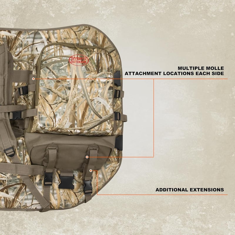 MYDAYS OUTDOOR Camouflage Jagd-Rucksack mit Schleife für Jagdzubehör
