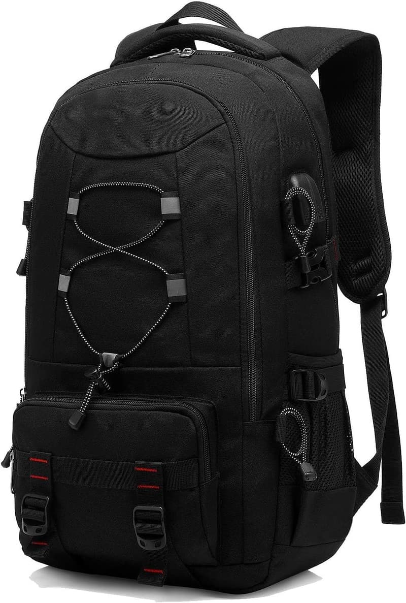 Wasserdichter Reiserucksack 45 l für Laptop, Trekking, Camping – Schwarz