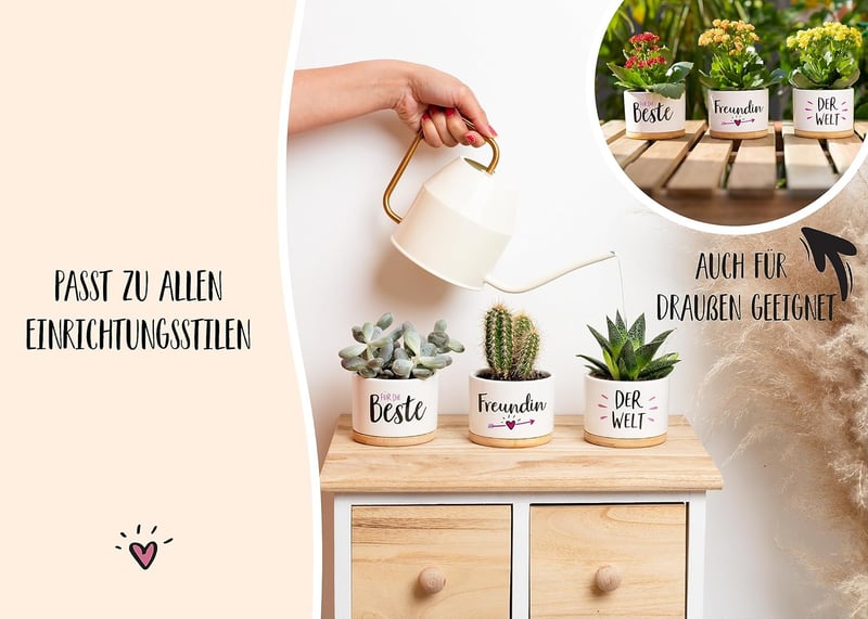 Geschenk für beste Freundin: Kräutergarten Töpfe zum Bepflanzen