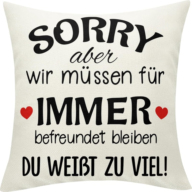 Kissenbezug 45x45 cm für beste Freundin – Freundschaftsgeschenk