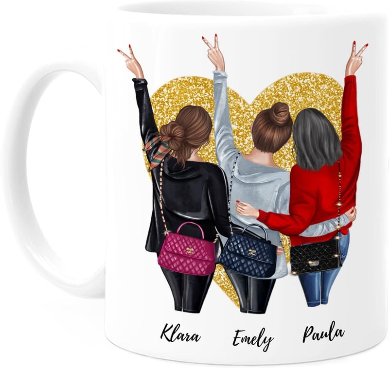 Personalisierte Tasse für Freundinnen mit eigenem Spruch