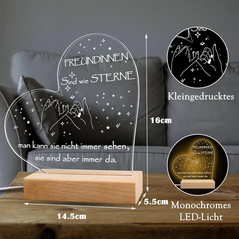 LED Nachtlicht für beste Freundin – Geschenk zum Geburtstag oder Weihnachten