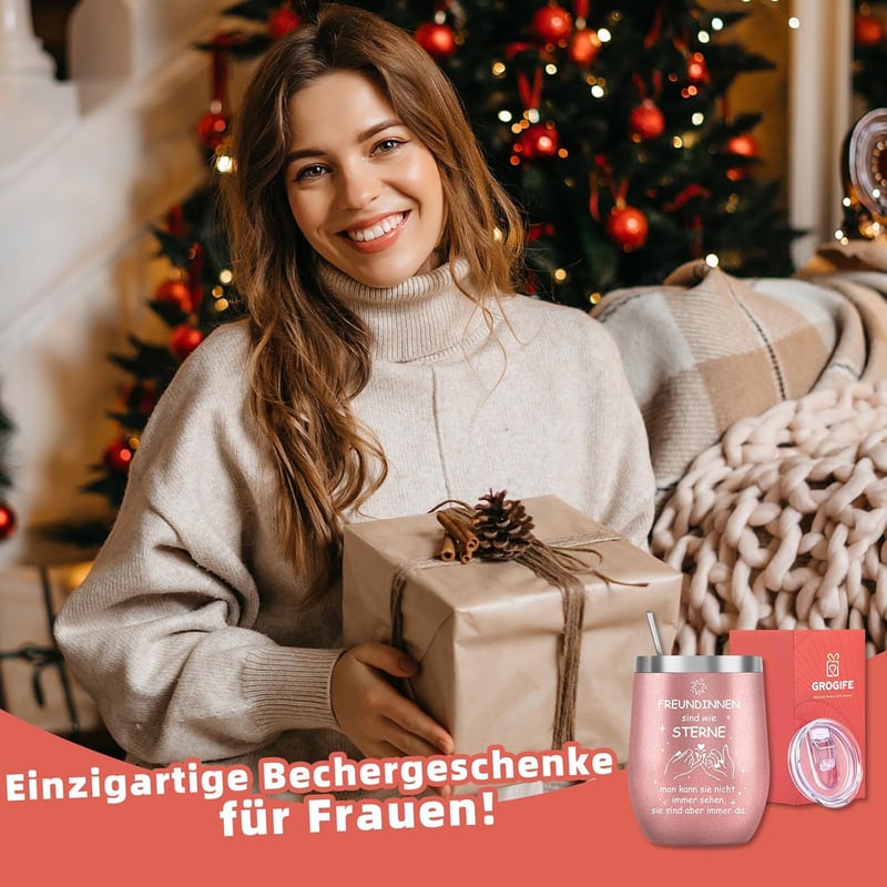 Freundschaftsgeschenk: Edelstahl Kaffeebecher für beste Freundin, 350ml