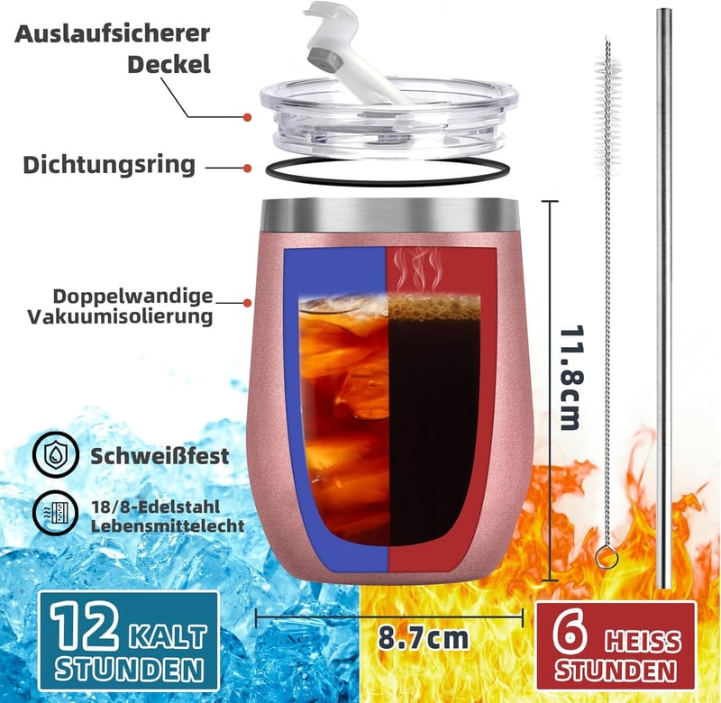 Freundschaftsgeschenk: Edelstahl Kaffeebecher für beste Freundin, 350ml