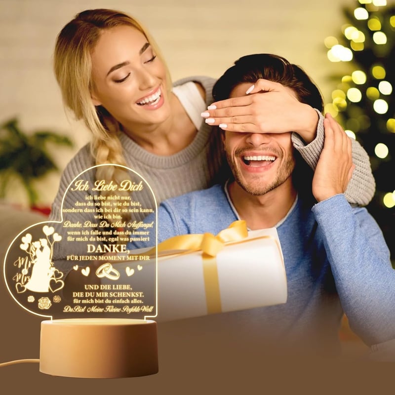 Jahrestagsgeschenk für Paare - Acryl Nachtlampe