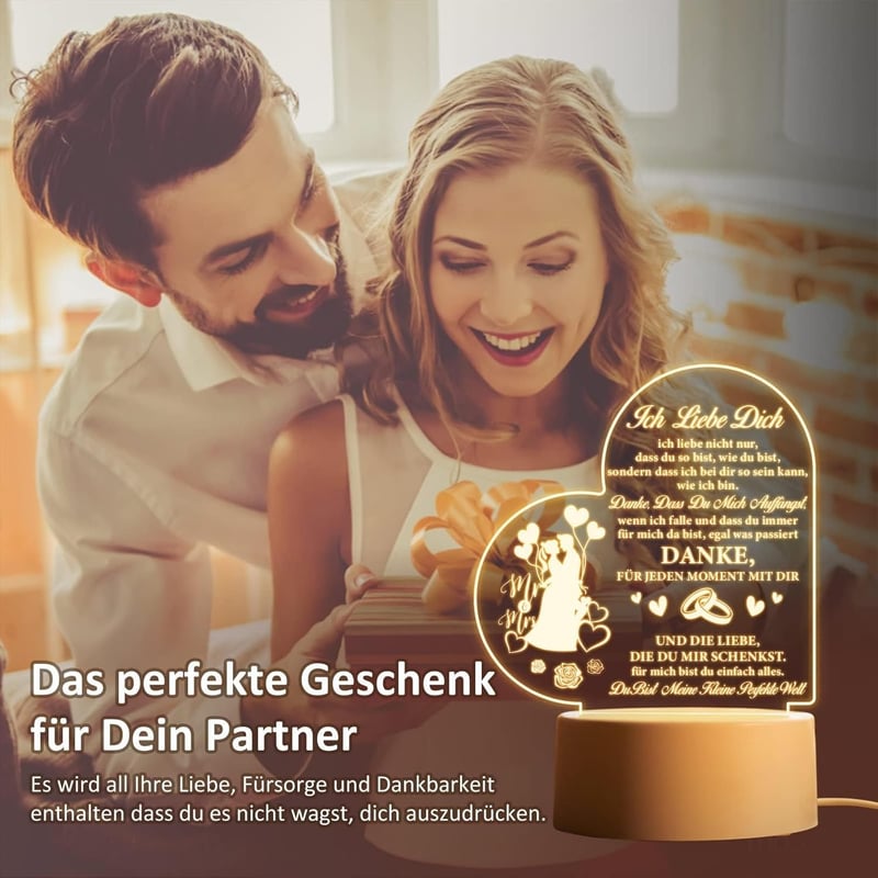 Jahrestagsgeschenk für Paare - Acryl Nachtlampe