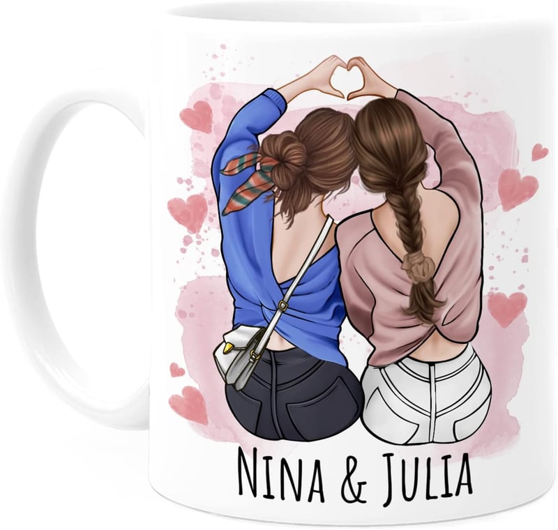 Personalisierte Tasse für beste Freundinnen mit Spruch