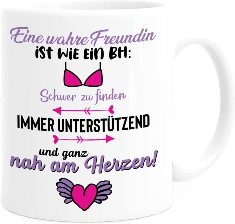Personalisierte Tasse für beste Freundinnen mit Spruch