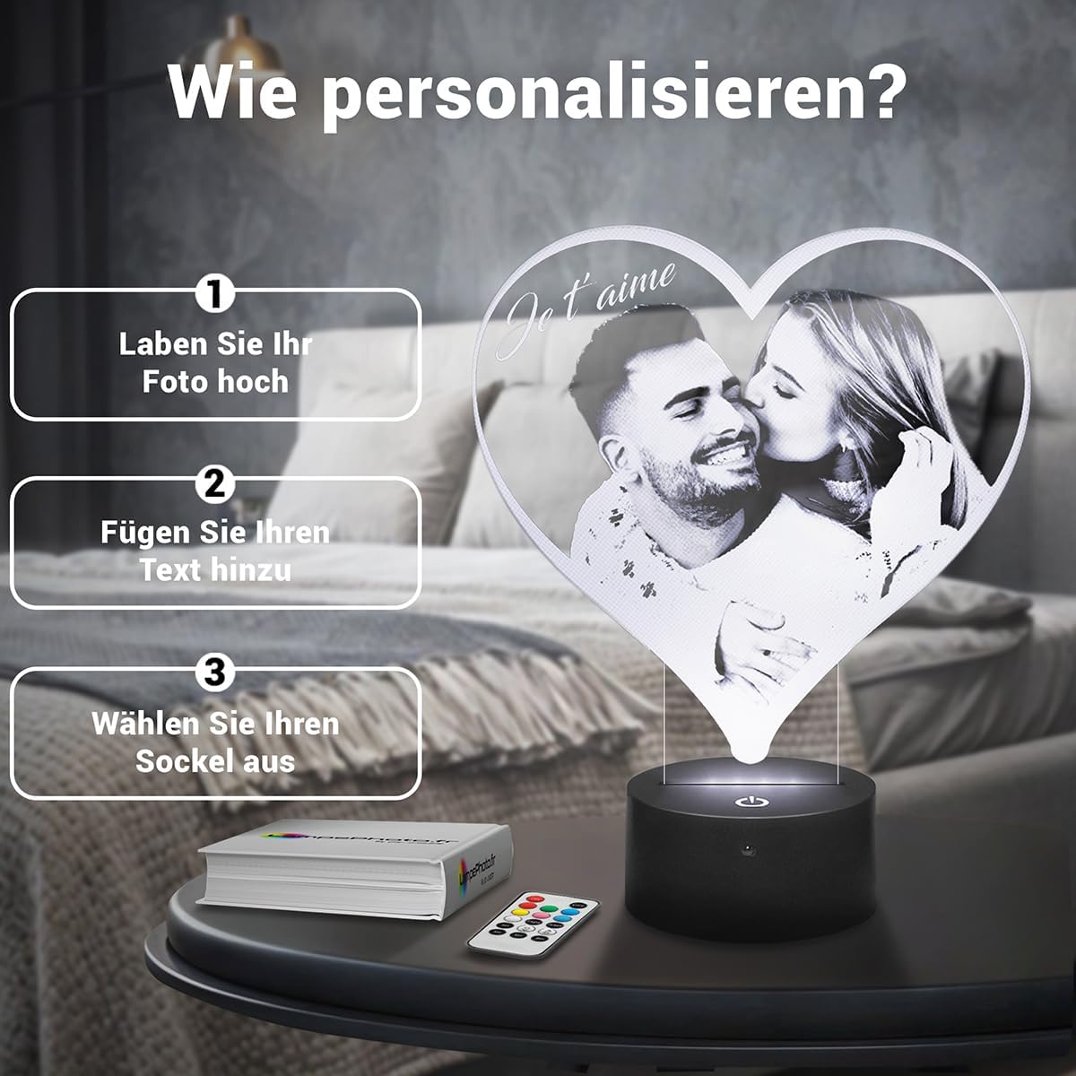 Personalisierte Fotolampe als Geburtstagsgeschenk für Frauen