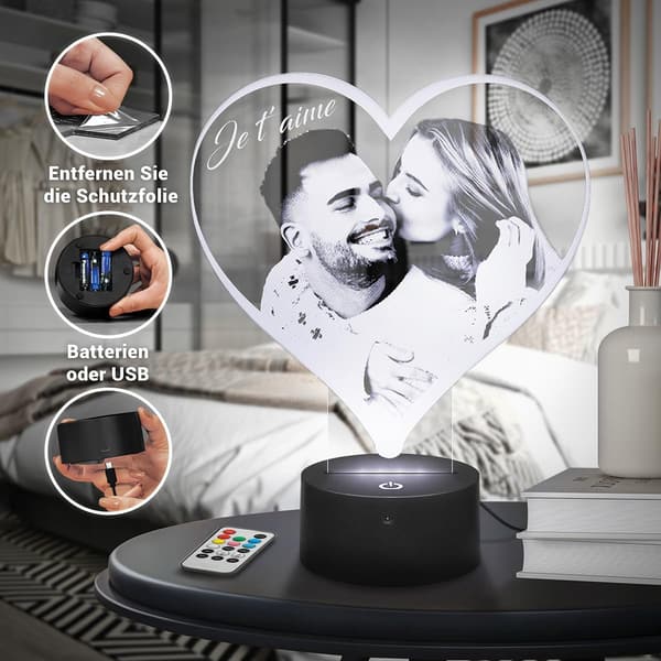 Personalisierte Fotolampe als Geburtstagsgeschenk für Frauen