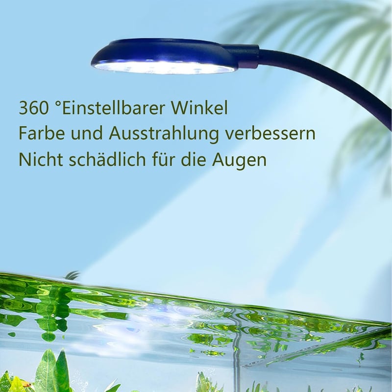 Mini LED Aquariumbeleuchtung 7W mit Clip für 10-30cm Tanks, 2 Stück